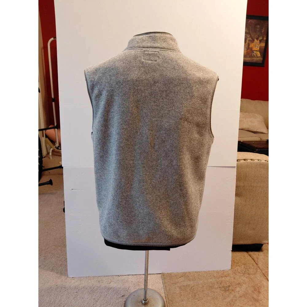 J. Crew and Nordic Polartec Men's Size L Gray Fleece Vest w/Zip Pockets